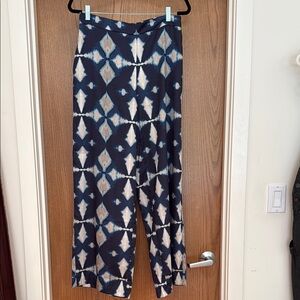Banana Republic Wide Leg Pants - Blue and White Pattern